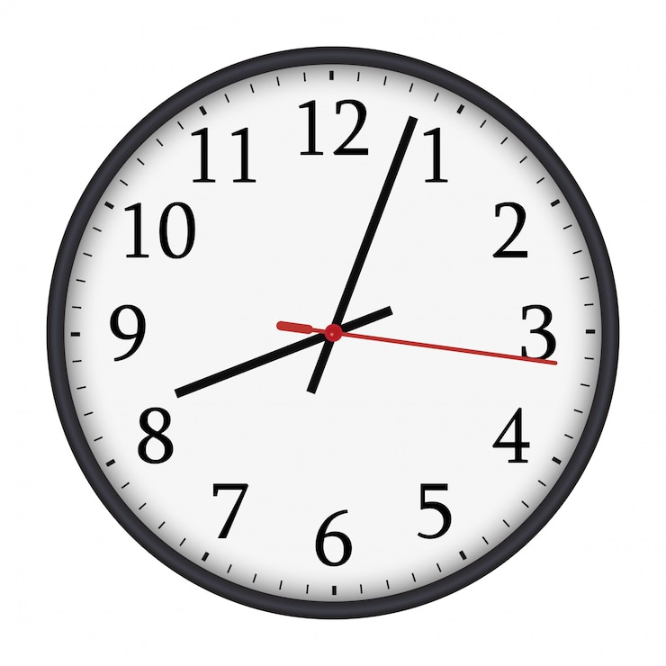 Classico orologio da parete rotondo bianco e nero