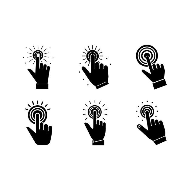 Clicca a mano su Icon Vector Graphic Design File per l'uso di Web amp App