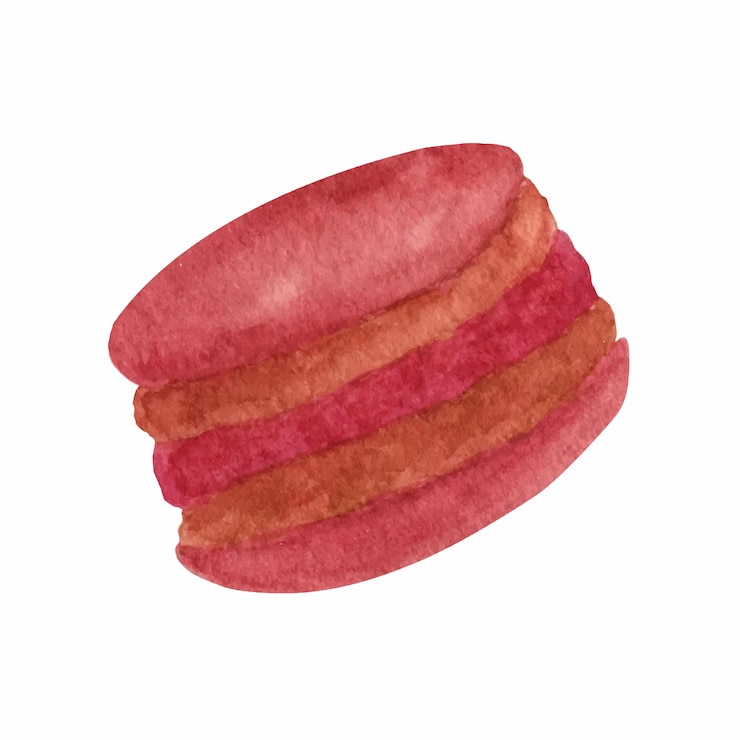 Vettore clipart amaretto dell'acquerello. menù panetteria, pasticceria.