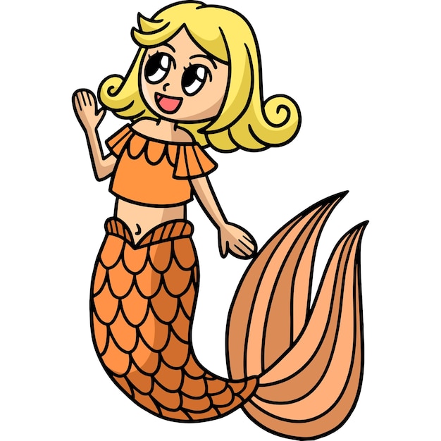 Clipart colorati del fumetto della sirena parlante