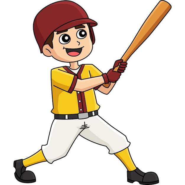 Clipart colorato del cartone animato della battuta di baseball