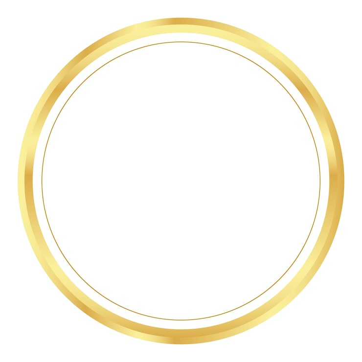 Vettore clipart del bordo del telaio del cerchio dorato