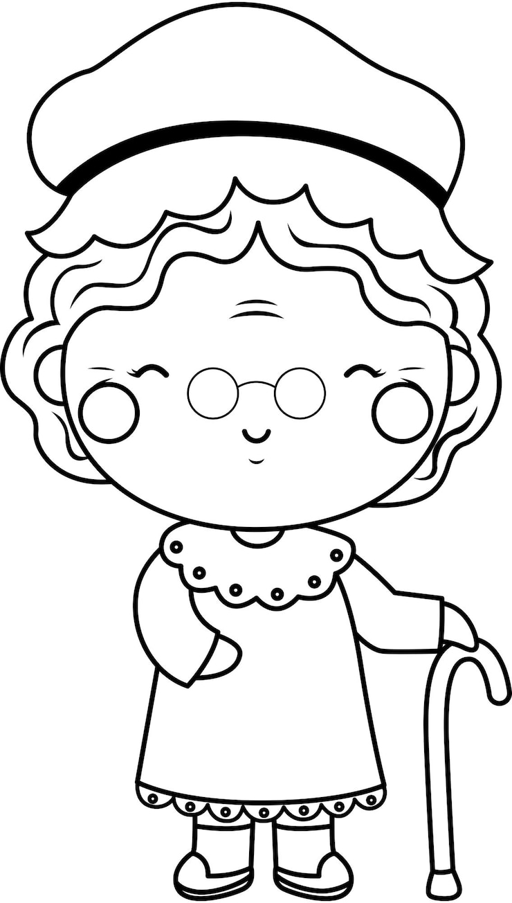 Vettore clipart della nonna di una signora