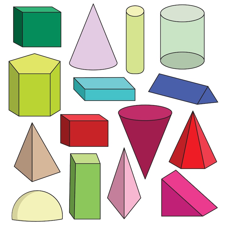 Vettore clipart di forme geometriche 3d