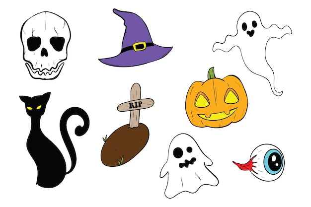 Clipart di Halloween, elementi decorativi di Halloween