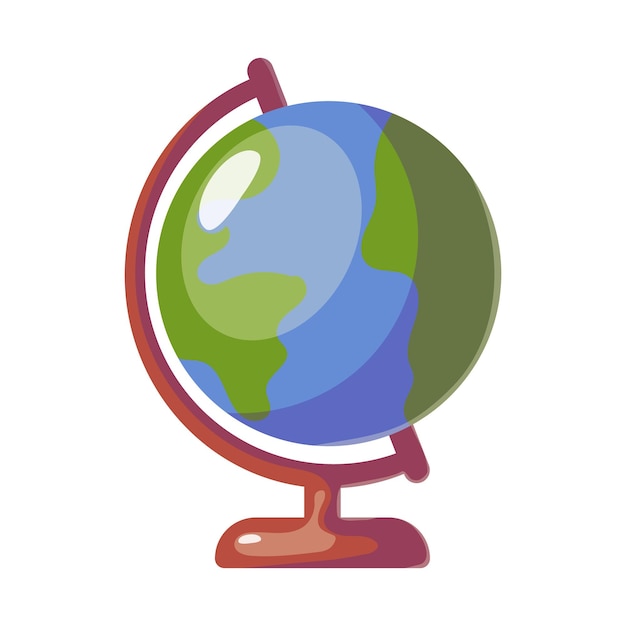 Clipart piatto vettoriale del globo sul tavolo