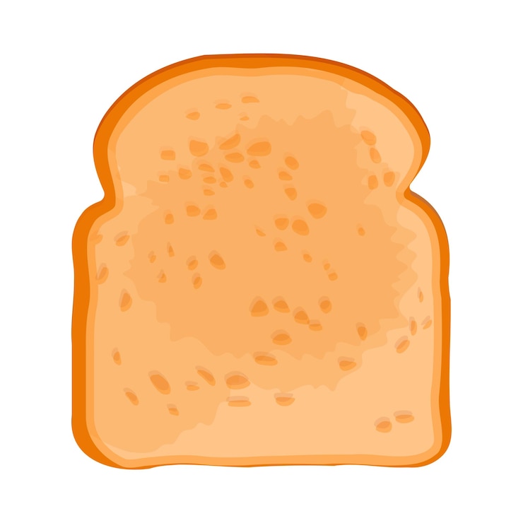 Vettore close-up di una fetta di pane illustrazione isolata su bianco