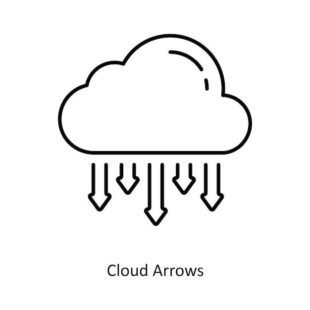 Cloud Arrows vettore sami illustrazione in stile icona solida file EPS 10