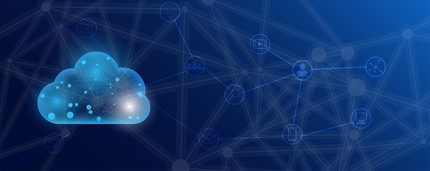 Cloud computing tecnologia di archiviazione sfondo tecnologia cloud servizi di dati digitali innovazione conceptxDxA