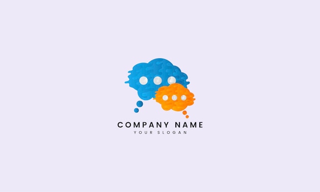 Cloud Wave Blu e arancione Messaggio logo astratto