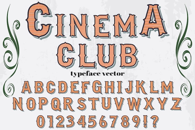club di cinema design vintage etichetta di carattere