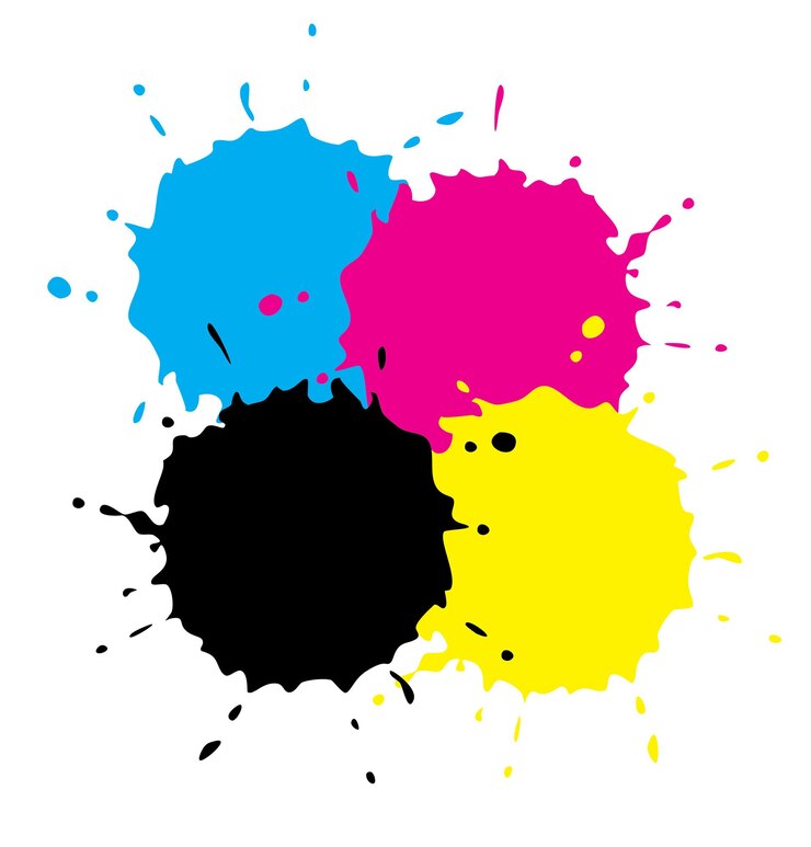 CMYK macchie grunge illustrazione vettoriale