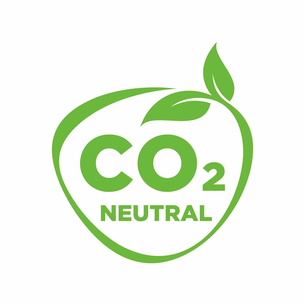 CO2 neutro verde ruvido timbro con texture senza emissioni di carbonio nessun inquinamento atmosferico atmosfera produzione industriale ecofriendly segno isolato