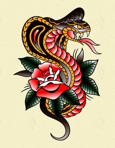 Cobra tatuaggio tradizionale