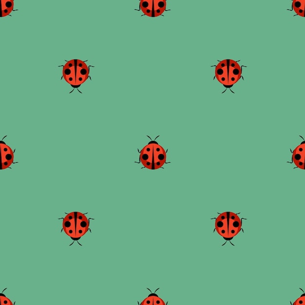 Coccinella carina Seamless Pattern di sfondo