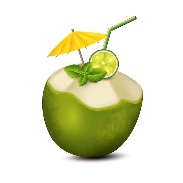Vettore cocktail al cocco
