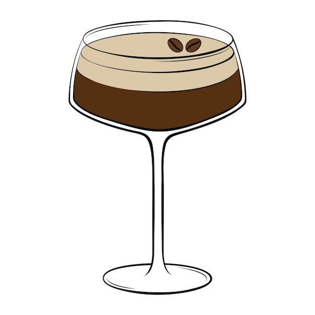 Cocktail espresso Martini con contorno di chicchi di caffè