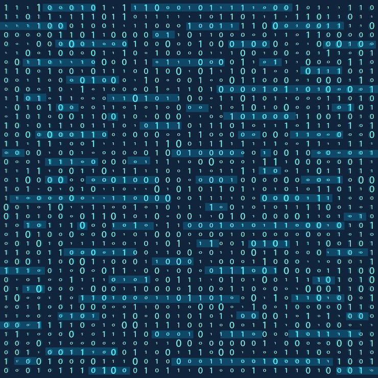 Vettore codice binario zero una matrice sfondo bianco banner pattern wallpaper illustrazione vettoriale