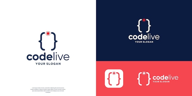 codice creativo logo e live streaming disegni concetto
