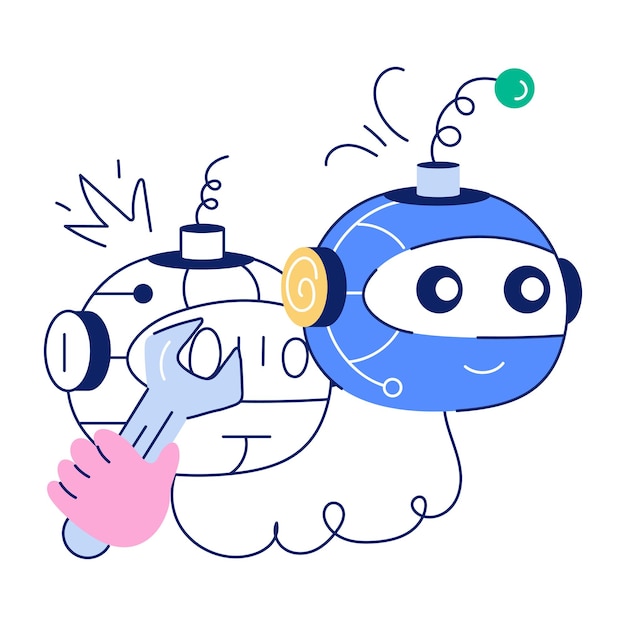 Codice sorgente Mini illustrazione di Doodle