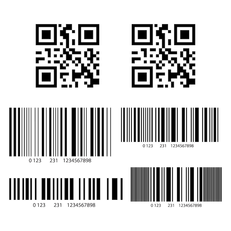 Vettore codice vettoriale qr isolato su sfondo bianco