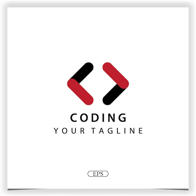 Codifica semplice o logo programmatore premium elegante modello vettoriale eps 10