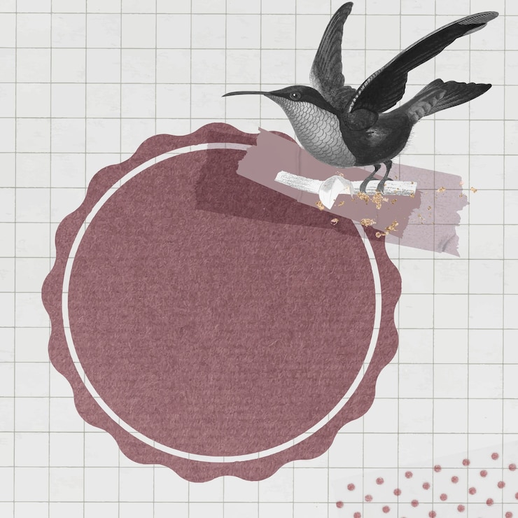 Vettore colibrì gola granata con vettore distintivo rotondo