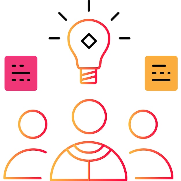 Collaborazione idea contorno icona vettore lavoro di squadra