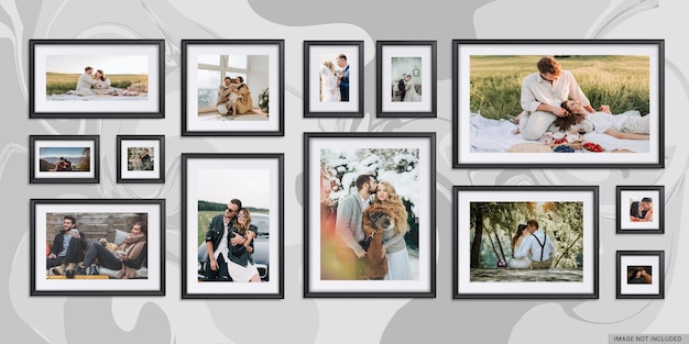 Collage di foto love moodboard foglie d'attualità Set di cornici per foto mockup