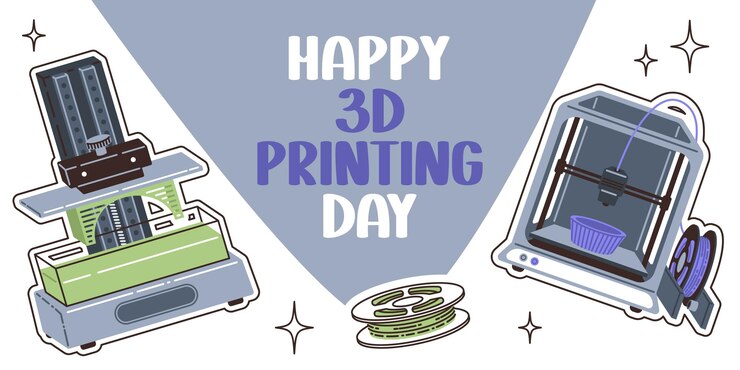 Collage di stampanti 3D, filo di plastica e modellazione al computer