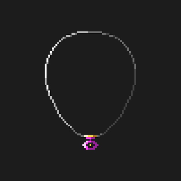 collana d'argento pixel art per oggetti RPG