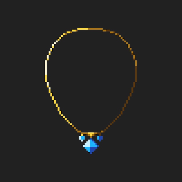 collana d'oro pixel art per l'assetto del gioco