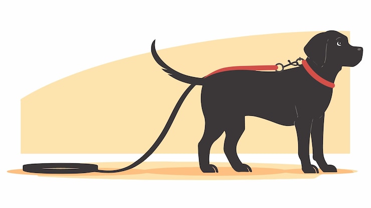Vettore collare professionale per cani guinzaglio trasparente icona vettoriale a disegno piatto isolato