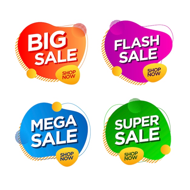 Collezione banner promozione vendita etichetta