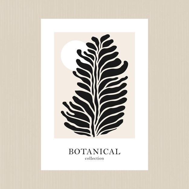 Collezione botanica Ritagli Fiori Forme Arte stampabile