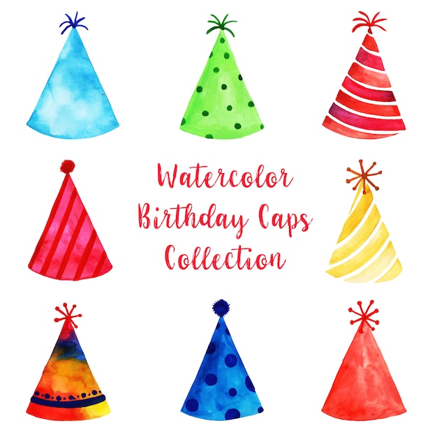 Collezione di acquerello Happy Birthday Cap