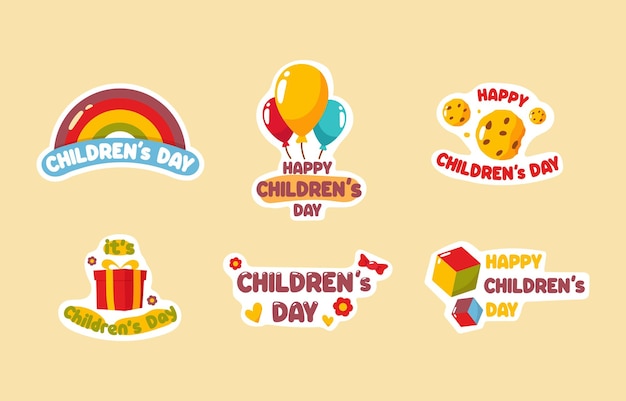 Collezione di adesivi per la Giornata dei Bambini
