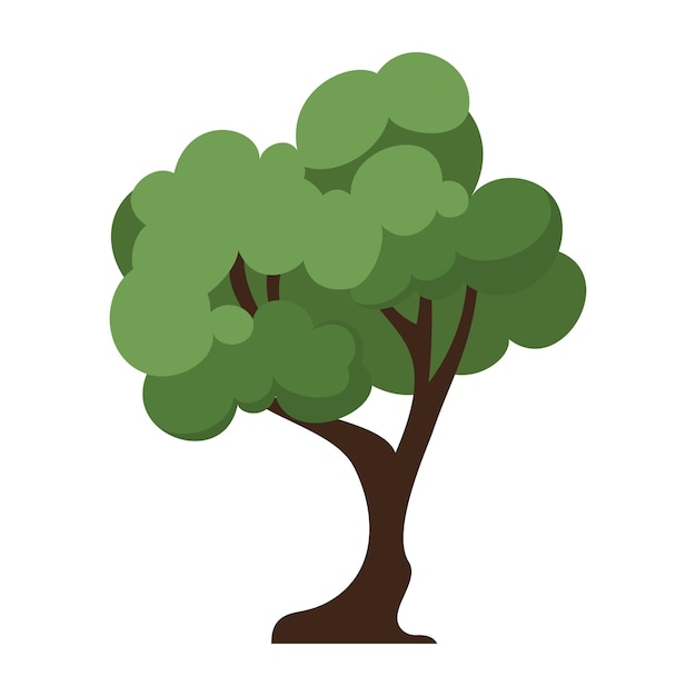 Collezione di alberi verdi in stile cartone animato