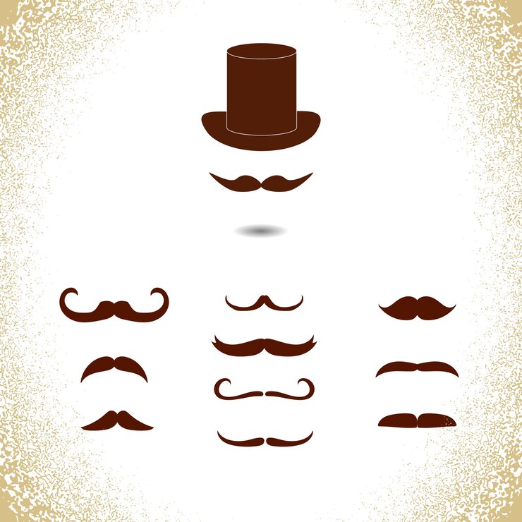 Vettore collezione di baffi gentleman icone vettoriali