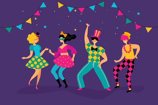 Collezione di ballerini di carnevale