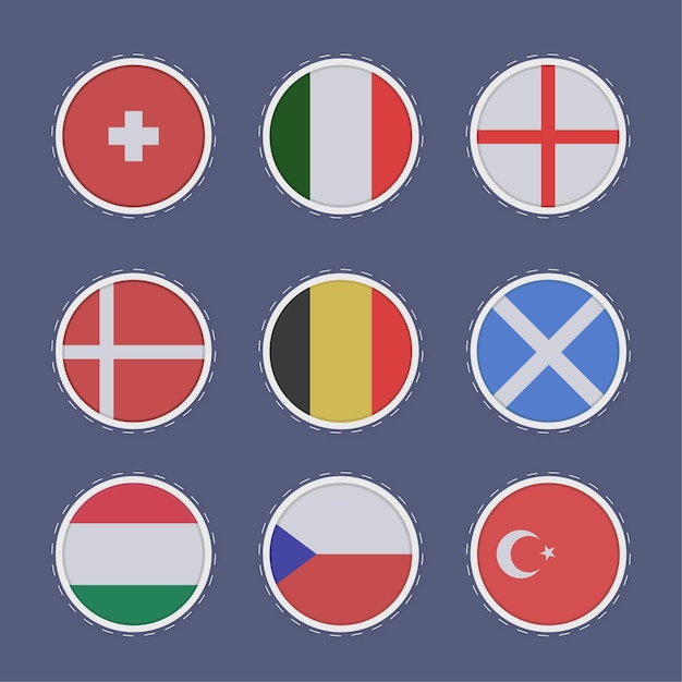 Collezione di bandiere dell'emblema del paese europeo