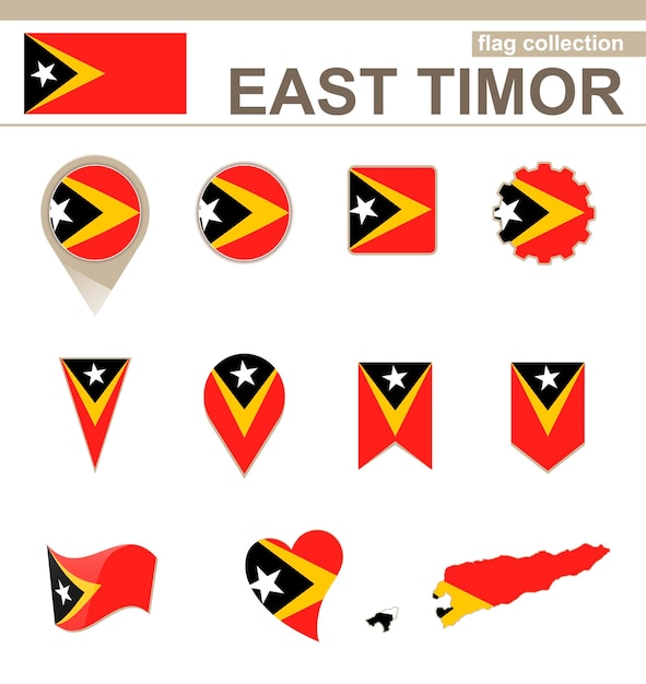 Collezione di bandiere di Timor Est, 12 versioni