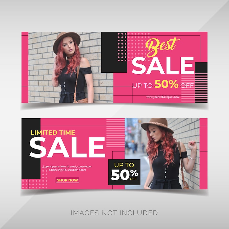 Vettore collezione di banner di vendita di moda