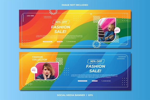 collezione di banner per la vendita di moda