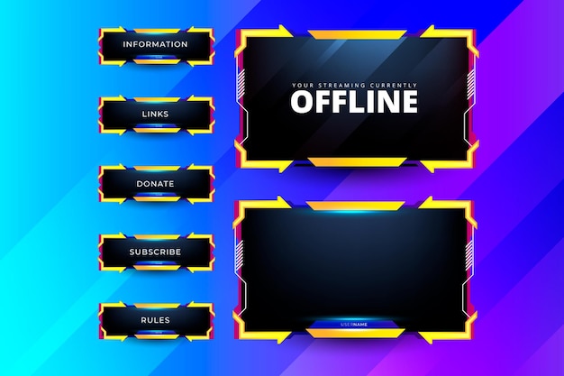 Collezione di banner Twitch per il pannello di streaming live