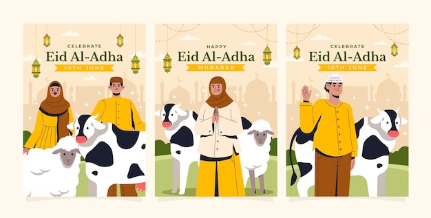 Collezione di biglietti di auguri islamici per l'Eid al-Adha