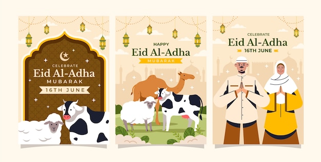 Collezione di biglietti di auguri islamici per l'Eid al-Adha