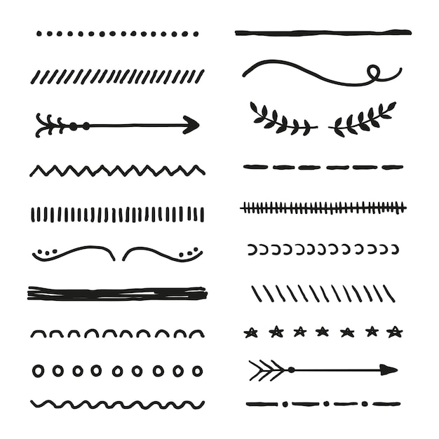 Collezione di bordi disegnata a mano