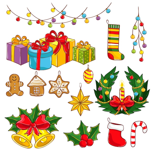 Collezione di buon Natale e felice anno nuovo