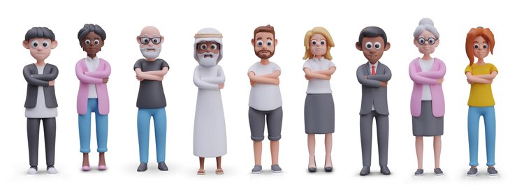 Vettore collezione di caratteri vettoriali per sketch avatar dialoghi composizioni